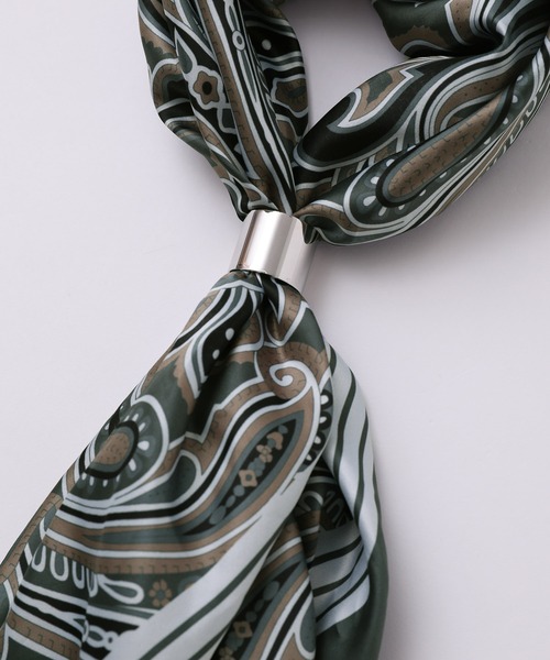 JUNRED（ジュンレッド）の「【 追加生産 】リング付きペイズリースカーフ（バンダナ/スカーフ・メンズ・グリーン/ブラック・FREE）」の11枚目の写真