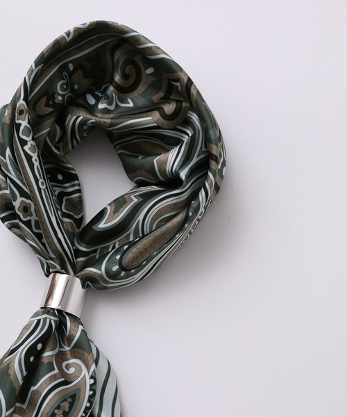 JUNRED（ジュンレッド）の「【 追加生産 】リング付きペイズリースカーフ（バンダナ/スカーフ・メンズ・グリーン/ブラック・FREE）」の12枚目の写真