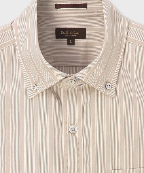 Paul Smith COLLECTION(ポールスミスコレクション)の「オーバーストライプ シャツ / 144355 B20(シャツ/ブラウス・メンズ・ベージュ/サックスブルー・MEDIUM/LARGE/X-LARGE/SMALL)」の3枚目の写真