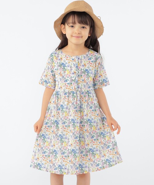 SHIPS KIDS:100～130cm / リバティ 半袖 ワンピース
