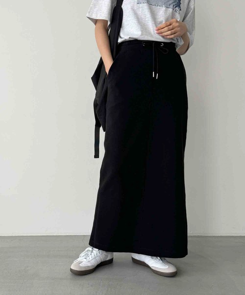 CANAL JEAN(キャナルジーン)の「RED CHOP WORKS 裏毛ロングスカート(スカート・レディース・ホワイト/ブラック・38/36)」の6枚目の写真