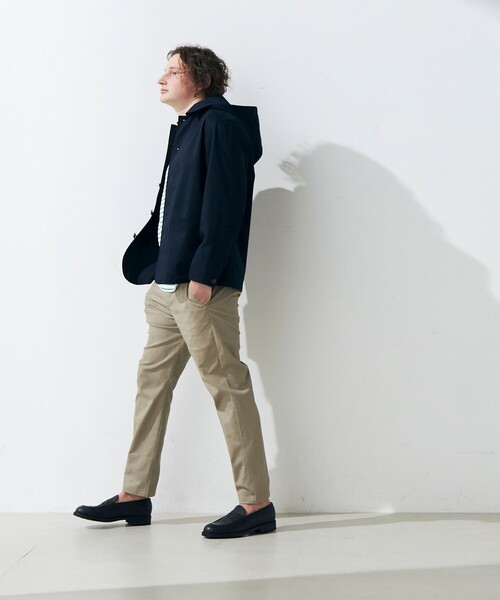 GLOSTER（グロスター）の「【GLOSTER/グロスター】スタンドフードブルゾン クルミ釦 丸襟 2WAY（ブルゾン・メンズ・ネイビー/ミント/ベージュ・S/L/M）」の9枚目の写真