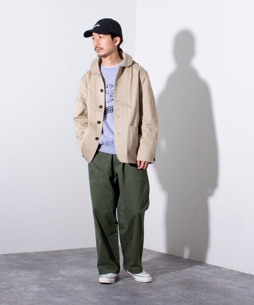 GLOSTER（グロスター）の「【GLOSTER/グロスター】スタンドフードブルゾン クルミ釦 丸襟 2WAY（ブルゾン・メンズ・ネイビー/ミント/ベージュ・S/L/M）」の10枚目の写真