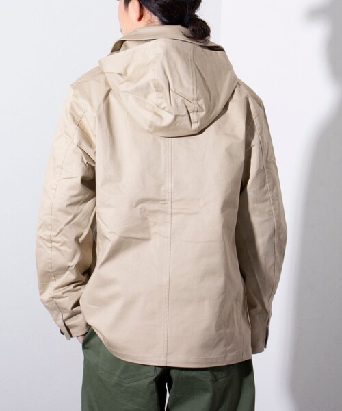 GLOSTER（グロスター）の「【GLOSTER/グロスター】スタンドフードブルゾン クルミ釦 丸襟 2WAY（ブルゾン・メンズ・ネイビー/ミント/ベージュ・S/L/M）」の13枚目の写真