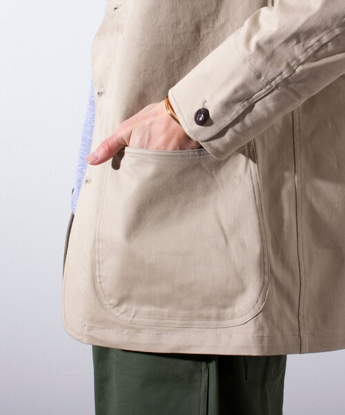 GLOSTER（グロスター）の「【GLOSTER/グロスター】スタンドフードブルゾン クルミ釦 丸襟 2WAY（ブルゾン・メンズ・ネイビー/ミント/ベージュ・S/L/M）」の20枚目の写真