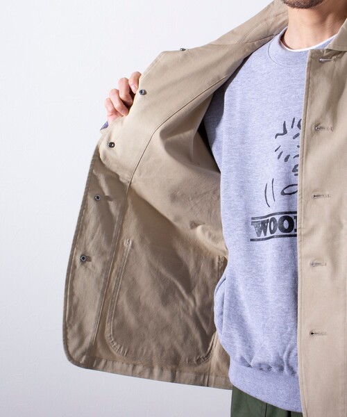 GLOSTER（グロスター）の「【GLOSTER/グロスター】スタンドフードブルゾン クルミ釦 丸襟 2WAY（ブルゾン・メンズ・ネイビー/ミント/ベージュ・S/L/M）」の21枚目の写真