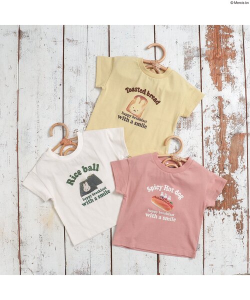 Miffy( ミッフィー)の「miffyコラボフードデザインカレッジTシャツ(Tシャツ/カットソー・キッズ・キナリ/マスタード/オレンジ・80/90/95/100/110/120/130/140)」の4枚目の写真