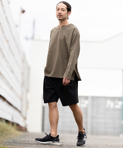CAMBIO(カンビオ)の「mp12060- Minimal Tuck short Pants ショートパンツ(その他パンツ・メンズ・ブラック/ヘザーチャコール/ミックスグレー/サックスブルー・S/M/L)」の8枚目の写真