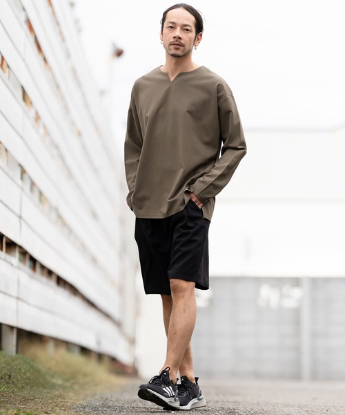 CAMBIO(カンビオ)の「mp12060- Minimal Tuck short Pants ショートパンツ(その他パンツ・メンズ・ブラック/ヘザーチャコール/ミックスグレー/サックスブルー・S/M/L)」の9枚目の写真