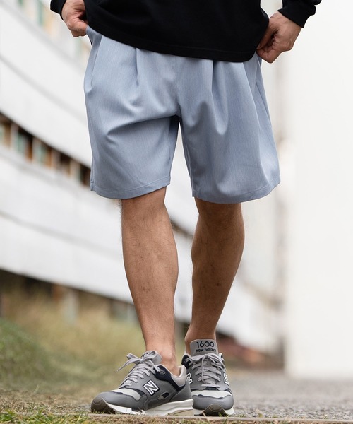 CAMBIO(カンビオ)の「mp12060- Minimal Tuck short Pants ショートパンツ(その他パンツ・メンズ・ブラック/ヘザーチャコール/ミックスグレー/サックスブルー・S/M/L)」の17枚目の写真