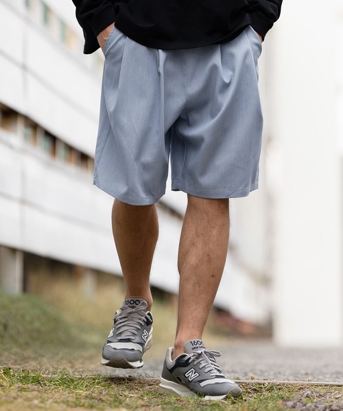 CAMBIO(カンビオ)の「mp12060- Minimal Tuck short Pants ショートパンツ(その他パンツ・メンズ・ブラック/ヘザーチャコール/ミックスグレー/サックスブルー・S/M/L)」の18枚目の写真