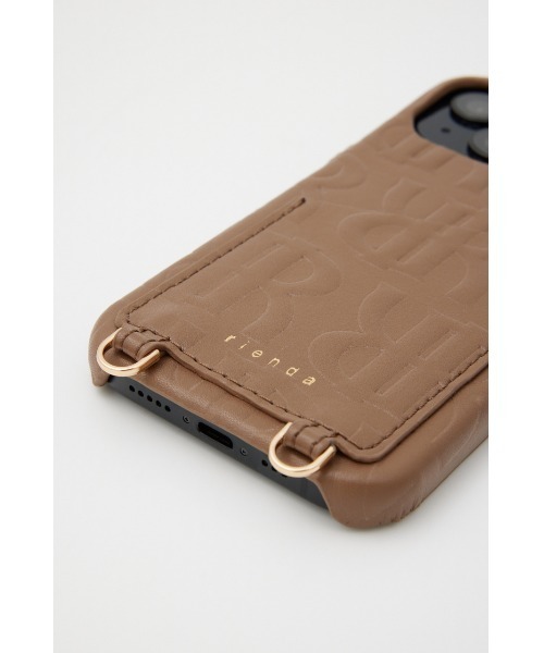 rienda（リエンダ）の「クロスアールエンボススマホケース（スマホケース/カバー・レディース・キャメル/ブラック・FREE）」の3枚目の写真