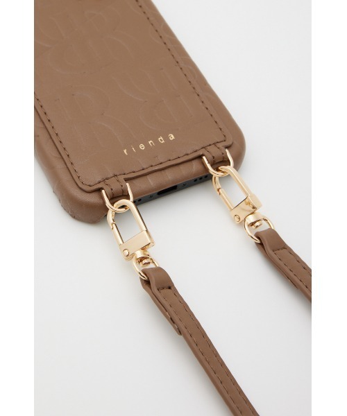 rienda（リエンダ）の「クロスアールエンボススマホケース（スマホケース/カバー・レディース・キャメル/ブラック・FREE）」の6枚目の写真