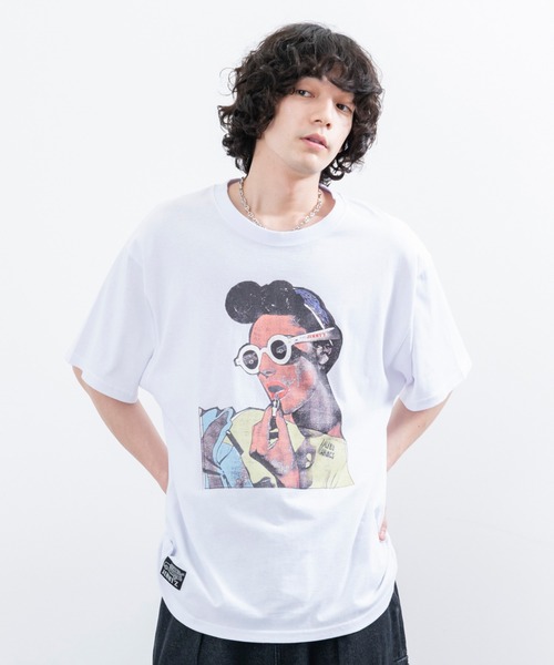 re_k by JUNRED(レクバイジュンレッド)の「【 JIMMY'Zコラボ 】re_k by JUNRED / Ladie on the cover Tee(Tシャツ/カットソー・メンズ・ホワイト/チャコールグレー/サックスブルー・L/M/S)」の1枚目の写真