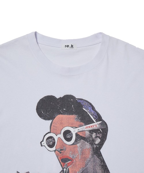 re_k by JUNRED(レクバイジュンレッド)の「【 JIMMY'Zコラボ 】re_k by JUNRED / Ladie on the cover Tee(Tシャツ/カットソー・メンズ・ホワイト/チャコールグレー/サックスブルー・L/M/S)」の5枚目の写真