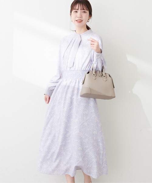 natural couture(ナチュラルクチュール)の「金釦アシメネックボータイワンピース(ワンピース・レディース・ネイビー/アイボリー/その他1/その他2/グレイッシュベージュ・FREE)」の22枚目の写真
