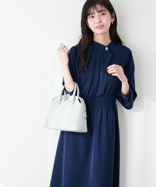 natural couture(ナチュラルクチュール)の「金釦アシメネックボータイワンピース(ワンピース・レディース・ネイビー/アイボリー/その他1/その他2/グレイッシュベージュ・FREE)」の20枚目の写真