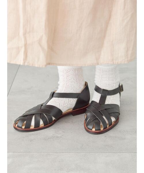 TSUHARU by Samansa Mos2（ツハルバイサマンサモスモス）の「Tストラップメッシュサンダル（サンダル・レディース・オフホワイト/ブラック・M/L）」の3枚目の写真