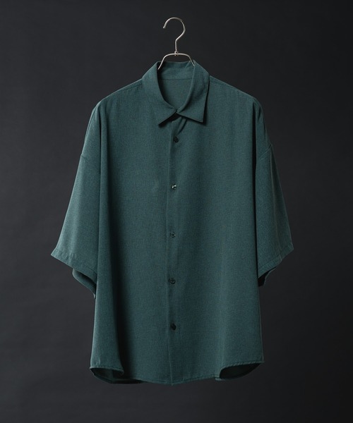KUUUPY(クーピー)の「【接触冷感機能付き】Grainy Basic Regular Collar Short-Sleeve Shirt - 杢調ベーシックレギュラーカラー半袖シャツ(シャツ/ブラウス・メンズ・ブルー/グレー/ダークグリーン/チャコールグレー・LARGE/SMALL/MEDIUM)」の16枚目の写真