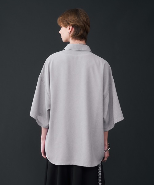 ブラウス シャツ クロップドレギュラーカラーシャツ／cropped regular collar shirt 長袖 襟付き ミニ丈 カジュアル モード KUUUPY シャツ 「接触冷感機能付き」Grainy Basic Regular