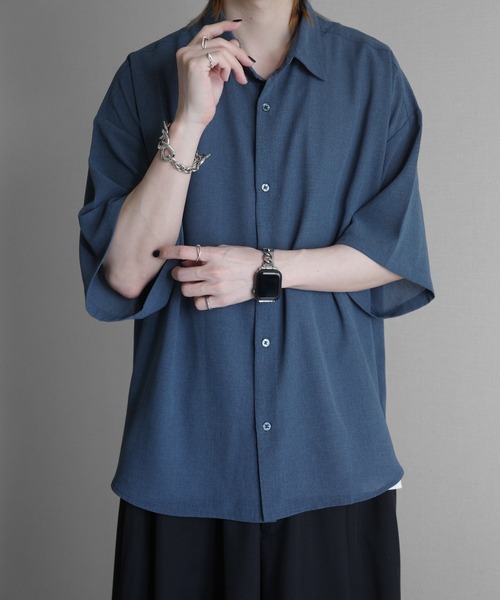 接触冷感機能付き】Grainy Basic Regular Collar Short-Sleeve