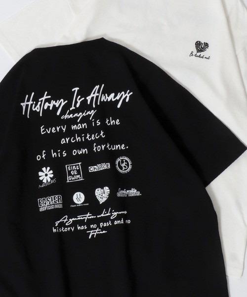 SITRY（シトリー）の「SITRY Street Style Back Print T-shirt/別注 オーバーサイズ ビリヤード ダイス ハート フラワー バックプリント ワンポイント刺繍 半袖Ｔシャツ レディース メンズ（Tシャツ/カットソー・メンズ・ホワイト/ブラック/ブルー/グリーン/ホワイト系その他/ブラック系その他/グレイッシュベージュ/グリーン系その他2/ブルー系その他2/ブラック系その他2/ベージュ系その他/ホワイト系その他2・M/L/XL）」の5枚目の写真