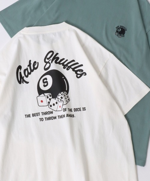 SITRY（シトリー）の「SITRY Street Style Back Print T-shirt/別注 オーバーサイズ ビリヤード ダイス ハート フラワー バックプリント ワンポイント刺繍 半袖Ｔシャツ レディース メンズ（Tシャツ/カットソー・メンズ・ホワイト/ブラック/ブルー/グリーン/ホワイト系その他/ブラック系その他/グレイッシュベージュ/グリーン系その他2/ブルー系その他2/ブラック系その他2/ベージュ系その他/ホワイト系その他2・M/L/XL）」の3枚目の写真