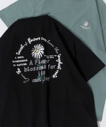 SITRY Street Style Back Print T-shirt/別注 オーバーサイズ ビリヤード ダイス ハート フラワー バックプリント ワンポイント刺繍 半袖Tシャツ レディース メンズ