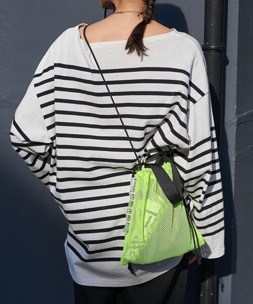 WEEKEND(ER)（ウィークエンダー）の「WEEKEND(ER) × FREAK'S STORE/ウィークエンダーウィークエンダー × フリークスストア 別注 メッシュドローストリングバッグ（ショルダーバッグ・レディース・グリーン/イエロー/オレンジ/グレー/ブルー・ONE SIZE）」の9枚目の写真