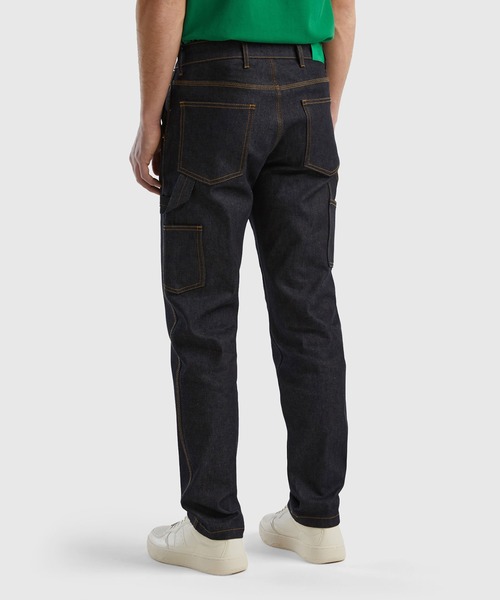 BENETTON (UNITED COLORS OF BENETTON)（ベネトンユナイテッドカラーズオブベネトン）の「サイドポケットストレートデニムパンツ（デニムパンツ・メンズ・ダークインディゴブルー・50/46/42/44）」の4枚目の写真