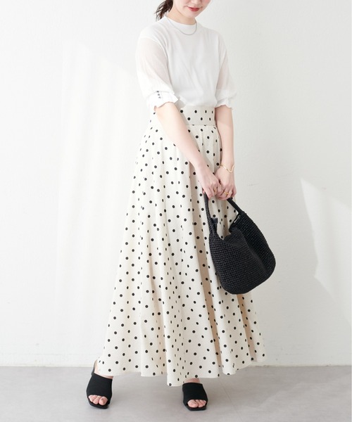 natural couture(ナチュラルクチュール)の「【WEB限定】袖シアー強撚ニット(ニット/セーター・レディース・ラベンダー/オフホワイト/グレイッシュベージュ/サックスブルー/ブラック/グリーン・FREE)」の19枚目の写真