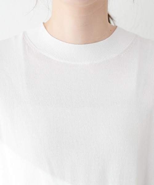 natural couture(ナチュラルクチュール)の「【WEB限定】袖シアー強撚ニット(ニット/セーター・レディース・ラベンダー/オフホワイト/グレイッシュベージュ/サックスブルー/ブラック/グリーン・FREE)」の14枚目の写真