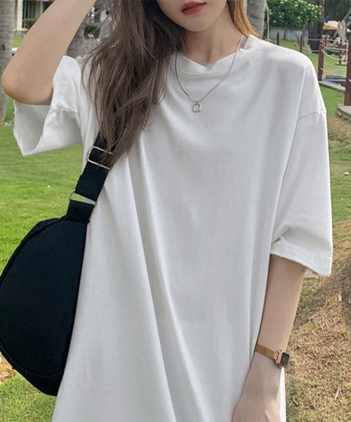 Miniministore(ミニミニストア)の「ゆったり Tシャツワンピース レディース半袖半袖半袖(ワンピース・レディース・ブラウン系/ブラック/ホワイト/ブラウン・FREE)」の1枚目の写真