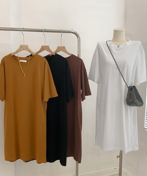 Miniministore(ミニミニストア)の「ゆったり Tシャツワンピース レディース半袖半袖半袖(ワンピース・レディース・ブラウン系/ブラック/ホワイト/ブラウン・FREE)」の19枚目の写真