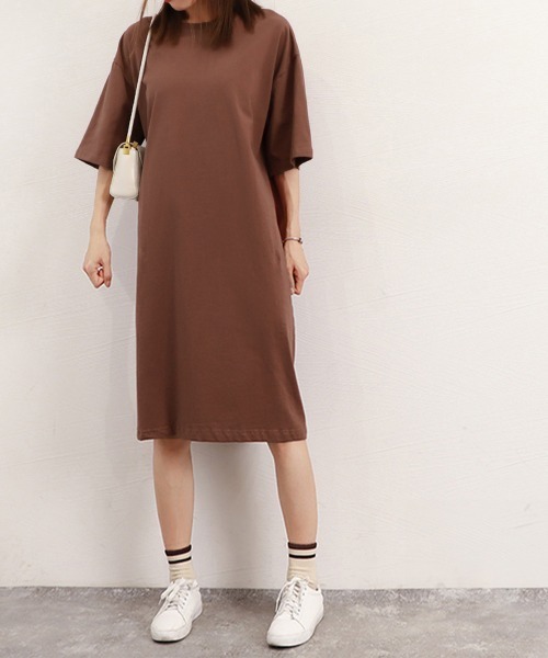 Miniministore(ミニミニストア)の「ゆったり Tシャツワンピース レディース半袖半袖半袖(ワンピース・レディース・ブラウン系/ブラック/ホワイト/ブラウン・FREE)」の21枚目の写真