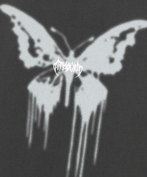 MAHAGRID（マハグリッド）の「『mahagrid/マハグリッド』 BUTTERFLY GOTH TEE/蝶 Tシャツ（Tシャツ/カットソー・レディース・ホワイト/チャコールグレー・L/M）」の8枚目の写真