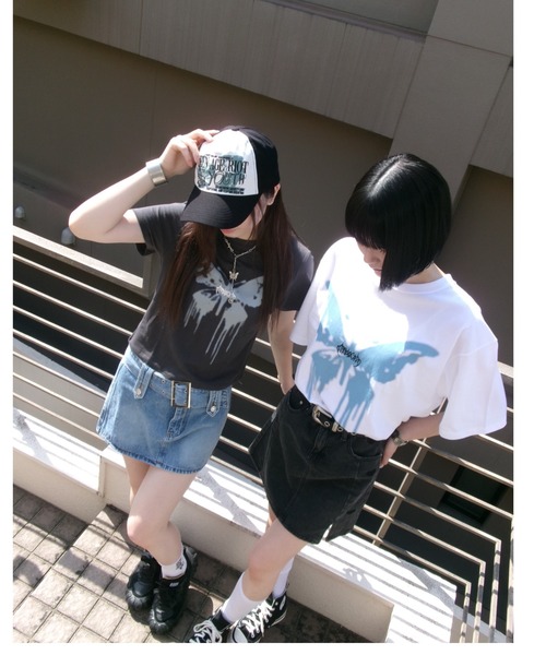 mahagrid/マハグリッド』 BUTTERFLY GOTH TEE/蝶 Tシャツ（T