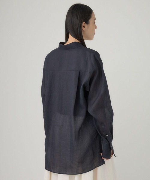 Chaos(カオス)の「Chaos(カオス)/ミリィ-ラミーシャツ(シャツ/ブラウス・レディース・ネイビー/ベージュ・FREE)」の17枚目の写真