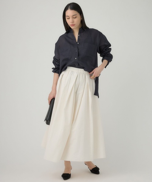 Chaos(カオス)の「Chaos(カオス)/ミリィ-ラミーシャツ(シャツ/ブラウス・レディース・ネイビー/ベージュ・FREE)」の14枚目の写真