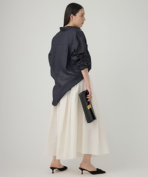 Chaos(カオス)の「Chaos(カオス)/ミリィ-ラミーシャツ(シャツ/ブラウス・レディース・ネイビー/ベージュ・FREE)」の13枚目の写真