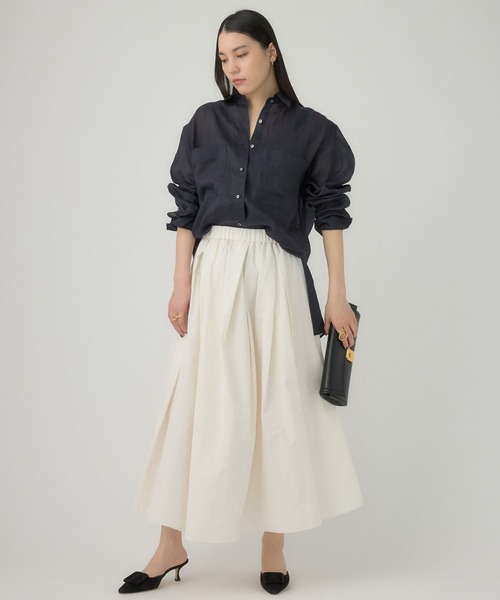 Chaos(カオス)の「Chaos(カオス)/ミリィ-ラミーシャツ(シャツ/ブラウス・レディース・ネイビー/ベージュ・FREE)」の12枚目の写真