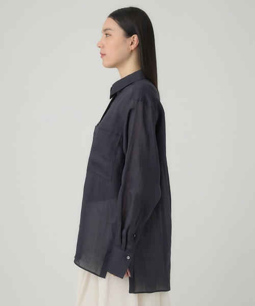 Chaos(カオス)の「Chaos(カオス)/ミリィ-ラミーシャツ(シャツ/ブラウス・レディース・ネイビー/ベージュ・FREE)」の10枚目の写真