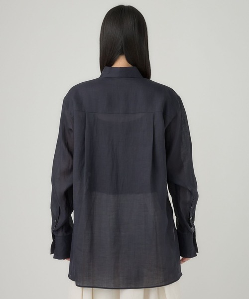 Chaos(カオス)の「Chaos(カオス)/ミリィ-ラミーシャツ(シャツ/ブラウス・レディース・ネイビー/ベージュ・FREE)」の9枚目の写真