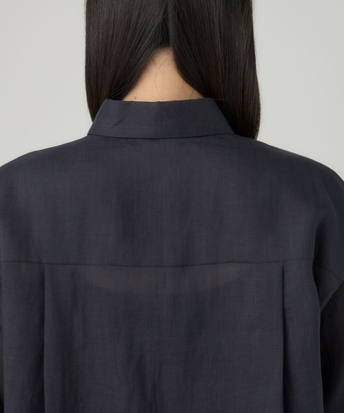 Chaos(カオス)の「Chaos(カオス)/ミリィ-ラミーシャツ(シャツ/ブラウス・レディース・ネイビー/ベージュ・FREE)」の8枚目の写真