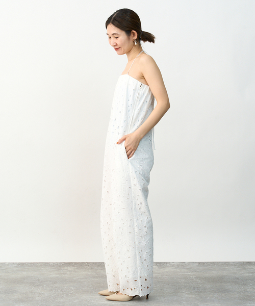 セール】コットン刺繍オールインワン（つなぎ/オールインワン