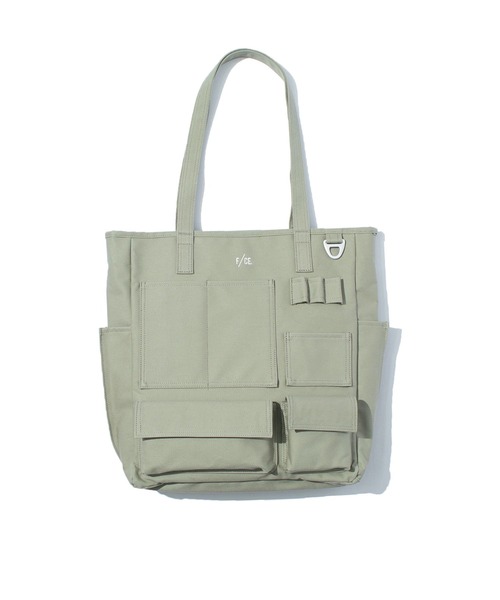 F/CE. （エフシーイー）の「F/CE./エフシーイー　W.R CANVAS POCKET TOTE 13L（トートバッグ・メンズ・アイボリー/セージグリーン・FREE）」の2枚目の写真