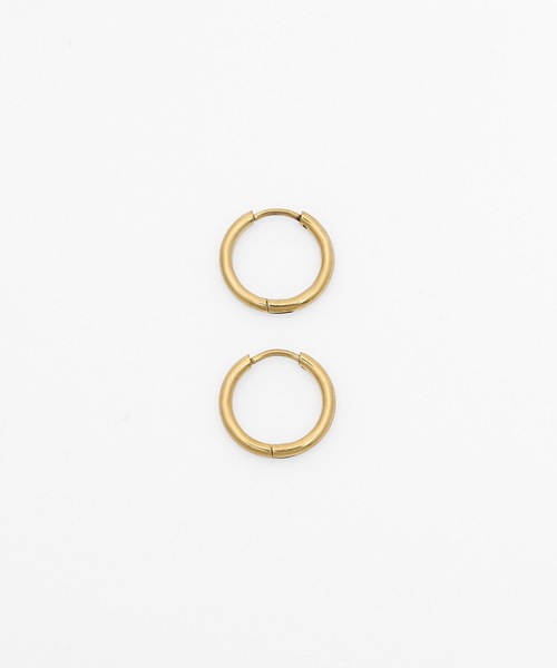 AKEL(アケル)の「【AKEL】アケル/ コンパクトフープピアス(両耳セット)/ 金属アレルギー対応(サージカルステンレス)(ピアス(両耳用)・メンズ・ゴールド/ブラック/シルバー/ピンクゴールド・8/10/12)」の11枚目の写真
