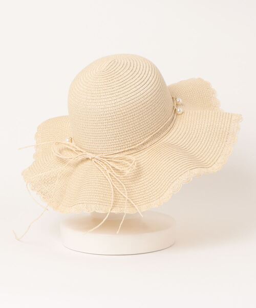 TONE SELECT GOODS(トーンセレクトグッズ)の「pur chouchou/パール リボン 麦わら帽子 P4211(ハット・レディース・ブラウン/ベージュ・FREE)」の6枚目の写真