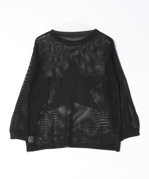 DIAVEL(ディアベル)の「スター柄 ゆるメッシュ透かし編みクルーネックニットプルオーバー(ニット/セーター・レディース・ベージュ/ブラック/ホワイト・M)」の15枚目の写真