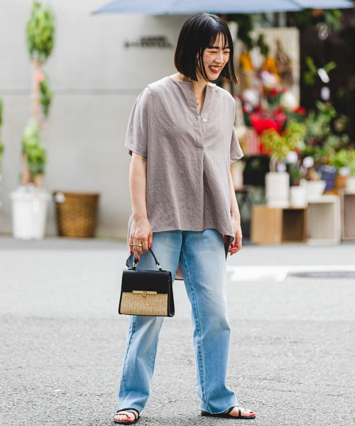 ITEMS URBANRESEARCH(アイテムズ アーバンリサーチ)の「リネンライクハンソデプルオーバー(シャツ/ブラウス・レディース・チャコールグレー/ベージュ/カーキ・FREE)」の18枚目の写真